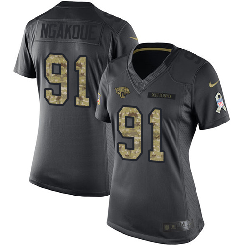 Women's Limited Yannick Ngakoue Nike Jersey Black - #91 2016 Salute to Service NFL Jacksonville Jaguars